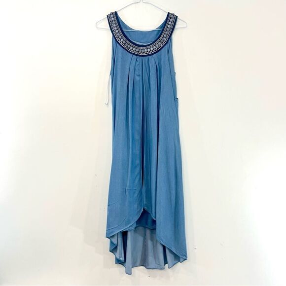 Frank Lyman Blue Denim Tunic Dress Two layer US 8 - Picture 1 of 10
